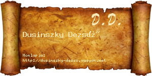 Dusinszky Dezső névjegykártya