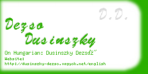 dezso dusinszky business card